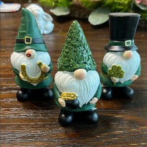 Festive Green Gnome Trio Set